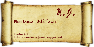 Mentusz Jázon névjegykártya